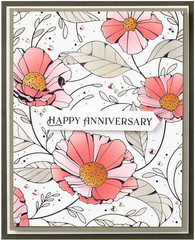 BD-0822 Cosmos Backdrop Betterpress and Stencil Bundle from the Pressed Posies C