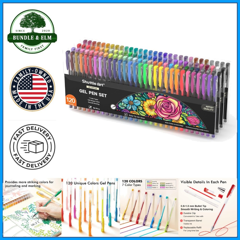 Art Markers Gel Pen Set with 120 Colors for Sketching and Coloring Books