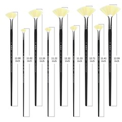 XDT#589-1 Fan Art Brush Set 9pc #0#2#4#6#8#10#12#14#16 Soft Nylon Watercolor
