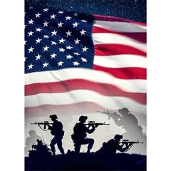 Adult Diamond Painting Kit National Flag and Military 5D DIY Diamond Art Paintin
