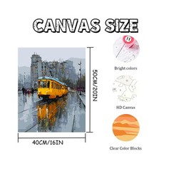 Paint by Numbers for Adults Beginner, Lisbon Tram Portugal Adult Paint by Number