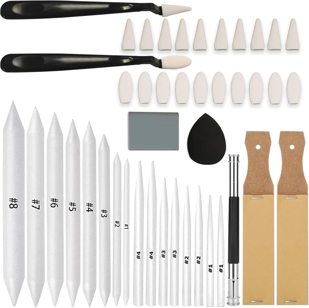43 PCS Blending Stumps and Tortillions Paper Art Blenders Sketch Drawing Tools w