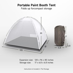 Portable Paint Booth Tent – 10x8x6.6ft Larger Spray Tents Large, Large