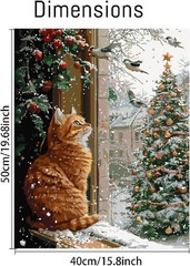 Cat Paint by Numbers Kit for Adults – 16x20in Relaxing Winter Art Project