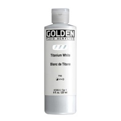 Titanium White Fluid Acrylic Paint 8 Fl Oz Versatile Semi Opaque Vegan