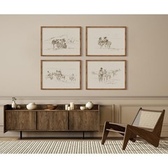 Western Cowboy Wall Art Vintage Canvas Wall Decor Prints Neutral Wall Art Sou…