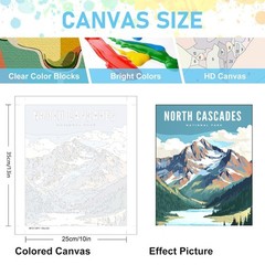 6 Pack Paint by Numbers Kit for Adults National Park- Landscape Adult Paint b…