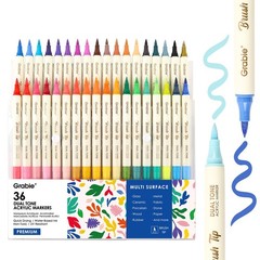 72 Colors Acrylic Paint Markers, Soft Brush Tip Acrylic Markers Set, Water Ba…