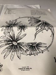Paint By Number Flowers Napkins #1356 Fabric VTG Cameo VTG Instruction