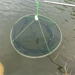 Foldable Fish Catching Net, Hand Cast Cage for Shrimp and Crab Green