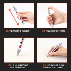 12Pcs Waterproof Permanent Paint Marker Pen For Car Tyre Tire Tread Rubber Metal
