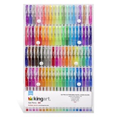 KINGART GLITTER Rollerball GEL PENS, 80 80 Count (Pack of 1), Assorted