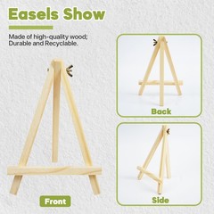 Conda 6 Pack 9 Inch Mini Wooden Display Easels, A-Shaped Mini Easel Stand for…