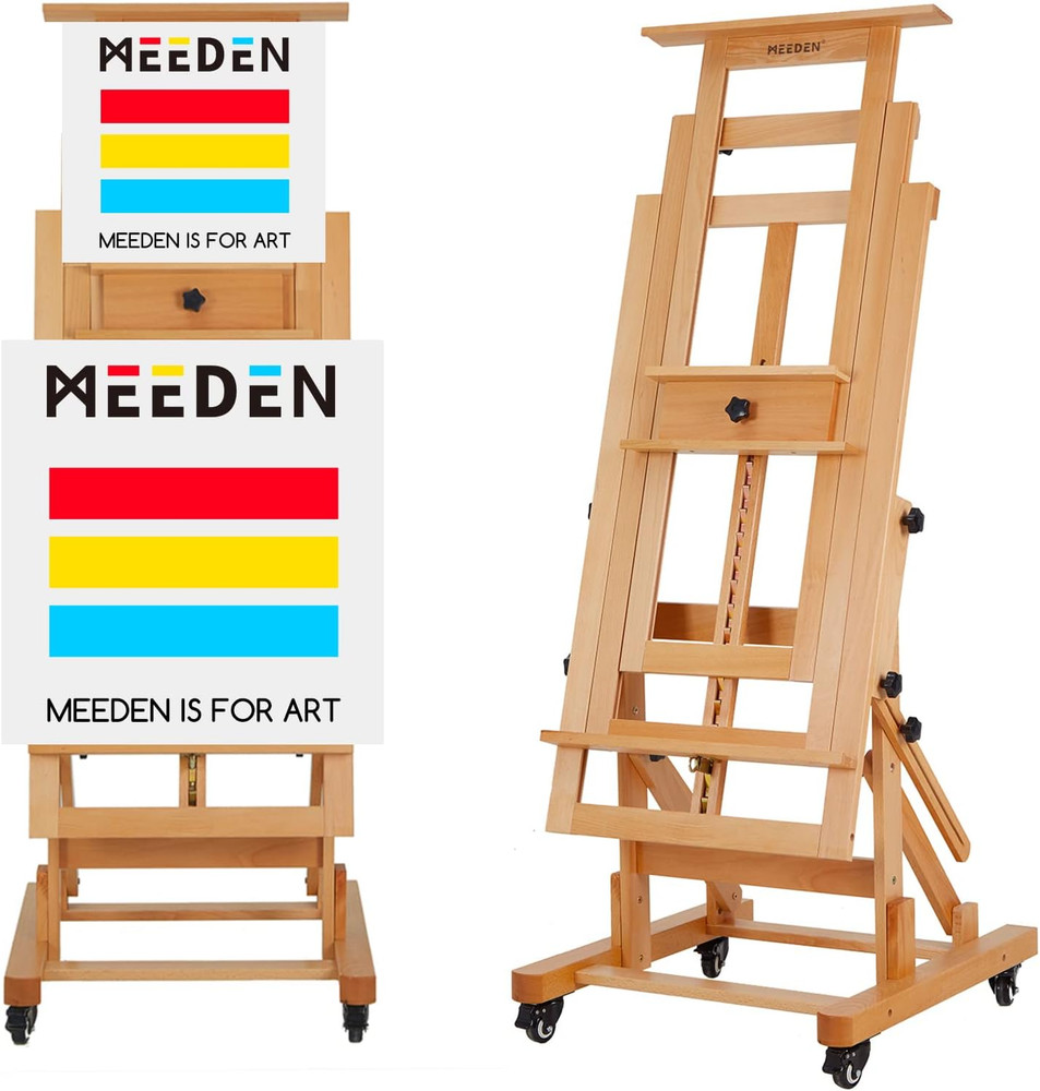 Movable Large H-Frame Painting Easel – Artist Studio Easel – Heavy Duty Art Ease