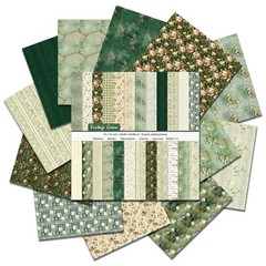 Green Floral Scrapbook Paper 24 Sheets 12×12 Double Sided for Card Making Album