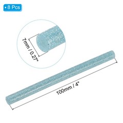 4×0.27 Inch Glitter Hot Glue Sticks, 8 Pcs Hot Glue Gun Sticks, Lake Blue