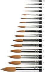 Series 7 Watercolor Brush Round Animal Hair Size 0 Snap Spring Flow Control
