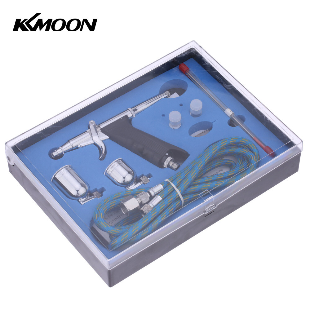KKmoon Professional Trigger Airbrush Set with Hose 3 Tips 2 Cups for Q2X1