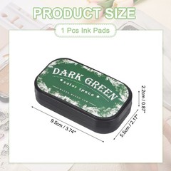 Dark Green Large Ink Pads for Stamps, Fingerprint, Scrapbooking, 3.8 x 2.1 Inch