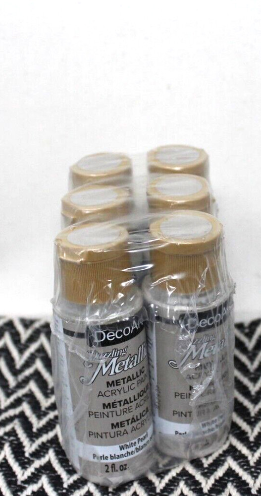 6x DecoArt Dazzling Metallics Acrylic Paint 2oz-White Pearl New sealed