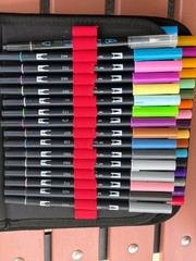 Arteza Case with lot of 49 Tombow ABT water based dual pen markers + Micron