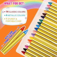 Face Paint Crayons for Kids – 18pcs Non-Toxic, Washable 18 Vibrants Colors
