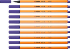 Point 88 Fineliner Pens Pack of 10 Violet