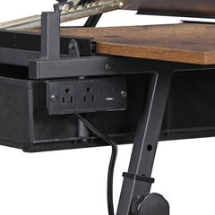 Drafting Table Wooden Drawing Desk Craft Station Artist w/Charging Station Retro