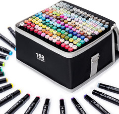 168 Colors Alcohol Markers – Dual Tip Permanent Art Markers Set for Coloring Dra