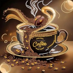 5D Special Shape Diamond Art Kits, Coffee Cup 12 X 12 X 0.15 Inches, SH133