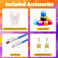 Framed Paint by Numbers Kit for Adults, Angel Wing Adults Paint by Number Kits..