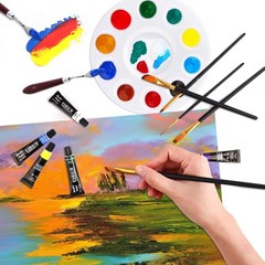Acrylic Paint Set,46 Piece Professional Painting Supplies with Paint Brushes,…