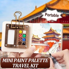 Mini Watercolor Kit Travel Pocket Artist Set Portable for Painters Picture Book