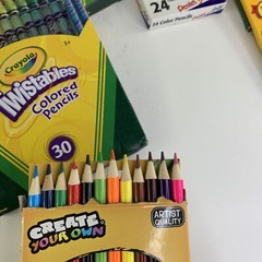 Crayola Colored Pencils, Pre-Sharpened, 30 Count (2 Boxes), Plus Several Other