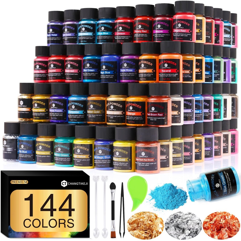 Mica Powder 144 Colors 10g Natural Pigment Epoxy Resin Soap Candle CHANGTIKEJI