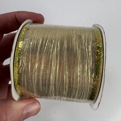 Crafter’s Square Gold Wire Edged Ribbon 2.5″ x 9 Ft (3 Yards) Craft Supply
