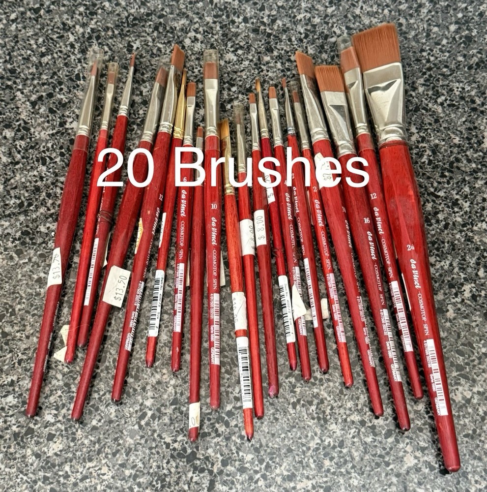 20 Davinci Cosmotop Spin Artist’s Paint Brushes Lot
