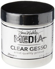 MDM46424 Dina Wakley Media Gesso 4oz Jar-Clear, 4 Fl Oz (Pack of 1)