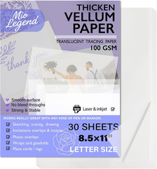 Vellum Paper 8.5 x 11 Translucent Printable 100gsm/68lbs Vellum Tracing Paper Tr