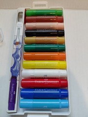 Faber-Castell 12 Gel Sticks Crayons Artist Pens Multicolor Set Child Art