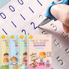 Reusable Grooved Handwriting Book for Kids Age 3-5, Writing Practice Book