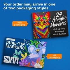 24 Dual Tip Acrylic Paint Pens Precision Dot Fine Tip Markers