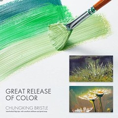 ARTIFY Oil Paint Brushes Set, 15Pcs Professional Natural Chungking Wood Color