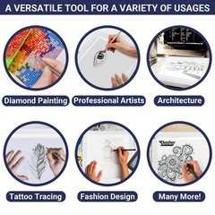 Ultra-Thin LED Tracing Light Pad, Adjustable Brightness, USB Cable & Clip, Porta