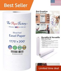Durable 17.75″ x 200′ Acid-Free Art Easel Paper Roll for Kids’ Crafts