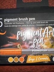 Pigment Arts Brush Pen 6 Pack Brush Greys & Caramels 371 C6-4 Artist Quality