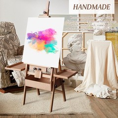59 Inch Wood Studio Artist Easel Beech Wood Painting Art Easel Standing H-Frame