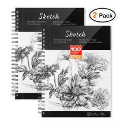 Art Sketch Book Drawing Pad 2 Packs Spiral Bound White Drawing Art Calligraphy