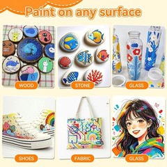 Acrylic Paint Markers, Brush Tip, Quick-Drying Waterfast Ink, for Rock Metal