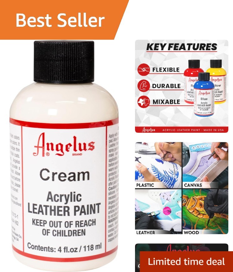 Restore Your Leather: Waterproof Cream Acrylic Paint & Recoloring Balm – 4 fl oz
